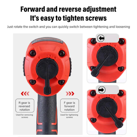 Professional 1/2 Inch Drive Air Impact Wrench With 1200 Newton Meter Torque 10000 Rpm lightweight switch for forward and reverse adjustment.