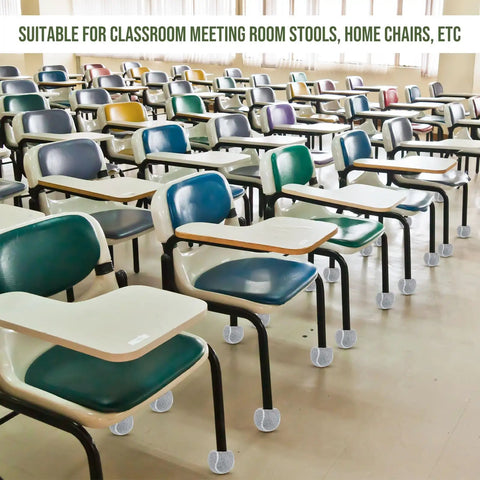 Bulk 500 Pack Precut Tennis Ball Chair Leg Caps 2.5 Inch Gray Floor Guards Anti Scratch Furniture Glides on classroom chairs.