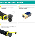 Battery installation steps for Waterproof Handheld Pulse Induction Metal Detector With Pinpointer Probe and IP68 rating.