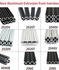Premium Heavy Duty 8 Pieces 2020 T Slot Aluminum Extrusion Profile Black Anodized 700mm Linear Rails European Standard 6063 T5 displayed.