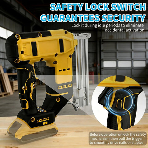 Pro Level Cordless Brad Nailer And Staple Gun Set Built With Brushless Motor For Woodworking And Home Remodeling Loads Up With 1000 Fasteners To Knock Out Tough Diy Projects Like A Badass Straight Shooter