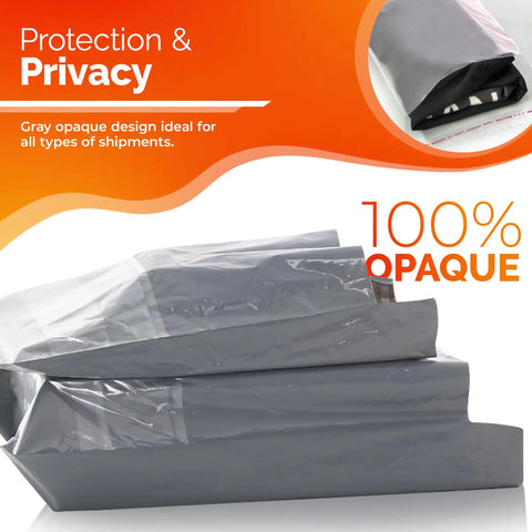 30 Pack Self Seal Poly Mailers For Shipping Clothing, Opaque And Tear Resistant, Water Resistant Mail Bags Gray