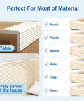 Top Shelf Baby Proof Corner Guards, Super Cuddle Soft Nbr Foam Furniture Edge Bumpers on a table and corner, suitable for various materials.