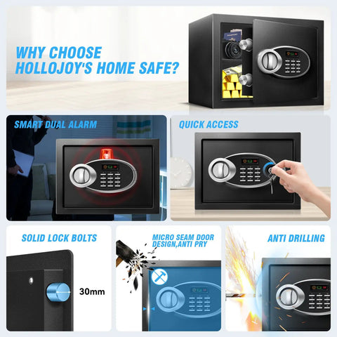 Digital keypad on 1.8 Cu Ft Fireproof Waterproof Safe Box For Documents And Valuables with features like quick access and solid lock bolts.