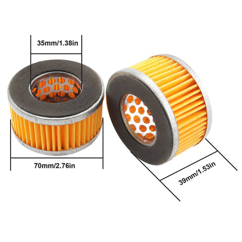 Two Pack Replacement Air Filter Elements For Air Compressors Intake Paper Filters Type 1 with dimensions shown