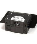 Heavy Duty Circuit Breaker Model E505444 Featuring Industrial Build For Tight Panels And Hella Reliable Overload Protection With UL Approval Plus No Sweat Wiring Setup - Black housing, toggle switch, side view.