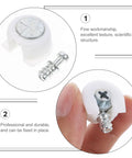 White Furniture Shelf Support Pegs Cam Lock Fasteners With Cabinet Connectors For Hidden Shelf Brackets and Wardrobe Panel Assembly close-up showing fine workmanship and structure.