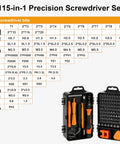 The Ultimate 115 In 1 Magnetic Precision Screwdriver Tool Kit For Electronics Repair With Torx Bits Flexible Shaft Driver Set Perfect Gifts for Guys Fixing Laptops Phones MacBooks PS5 Xbox Gaming Consoles Smartwatches And Eyewear, 115-bit case