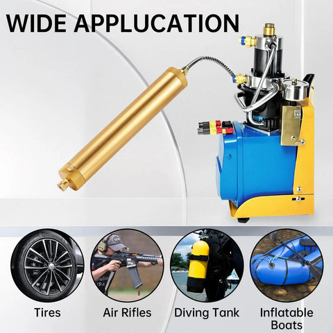 Oil Water Separator For PCP Air Compressors With 8mm Quick Connectors High Pressure Air Filter Seamless Aluminum Alloy, in use with compressor
