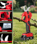 Cordless Electric Pruning Shears With 2 Inch Cutting Diameter LCD Display Dual 2Ah Batteries Brushless Power