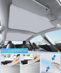 Tesla Model 3 white sunshade roof panels for interior sun protection and heat insulation; easy clip-in install.