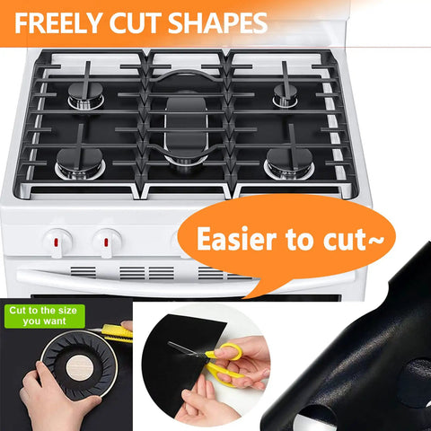Cuttable Silicone Stove Top Covers For Gas Burners 27x16.7 In Reusable Nonstick Washable Liners Easily Trim To Fit Most Gas Ranges
