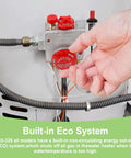 Hand adjusting Natural Gas Water Heater Valve And Thermostat Replacement Parts Kit With 3.8 In Shank And Copper Probe Eco Shutoff