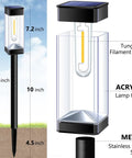 Diagram of Eight Pack Solar Pathway Lights Outdoor LED Waterproof 3000K Tungsten Filament Bulbs For Lawn Garden Driveway Walkways And Patios
