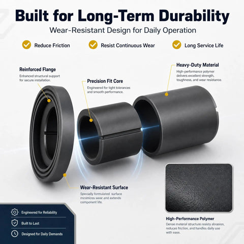 Eight Pack Upper Lower A Arm Bushings Heavy Duty Rubber Suspension Upgrade For Utility Vehicles showing reinforced flange and precision fit core details.