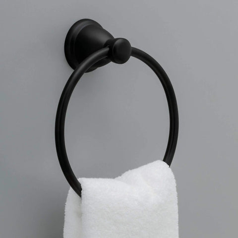 Matte Black 3 Piece Bathroom Hardware Set With 24 Inch Towel Bar, Towel Ring, And Toilet Paper Holder For A Dope Modern Or Vintage Style Bath Kit