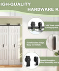 High-quality hardware kit for 48 By 84 Inch Bifold Barn Door With Complete Hardware Set Primed Hollow Core Paint Ready Finish.
