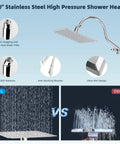 Comparison of All Metal CUPC Certified Shower Head Combo With 10 Inch Rainfall Head And Handheld Sprayer, highlighting features.