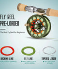 Preloaded Sword Fly Fishing Reel With Line CNC Machined Aluminum Alloy Construction Lightweight And Corrosion Resistant 5/6Wt Olive Green