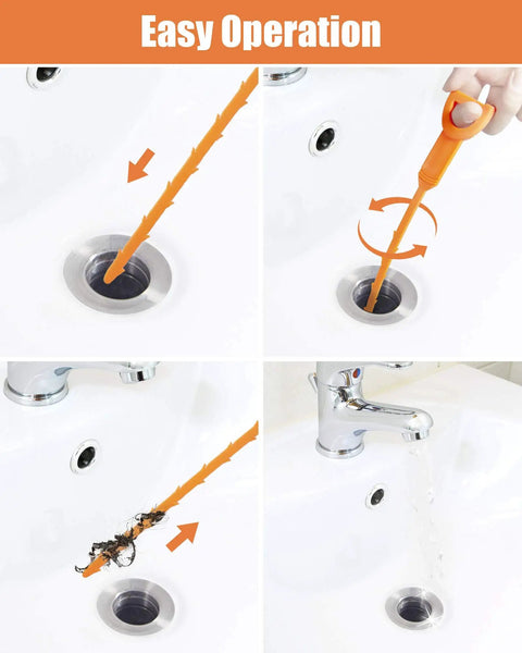 Hair Drain Clog Remover Tool Set With Six 25 Inch Sink Snakes And One 24 Inch Drain Cleaner For Shower Toilet Kitchen Sink And Tub Seven Piece Hair Removal Kit For Fast Easy Unclogging