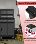 Built Tough 5 Drawer Tool Chest With Detachable Toolbox And Lockable Wheels Rolling Cabinet in garage setting