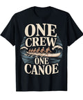 Rowing Team Tee For Early Morning Practices Regattas And Training Camp Vibes with canoe crew graphic on black shirt
