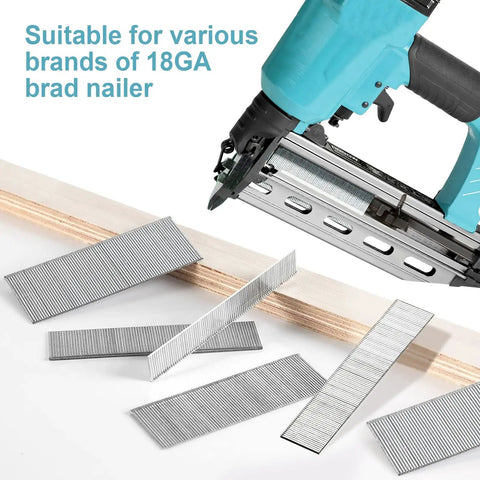 Built Tough 18 Gauge Brad Nails And Fasteners In Five Go To Sizes Packing 1500 Dead Reliable Spikes for 18GA brad nailer and wood projects.