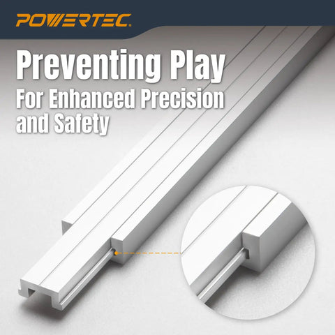 48 Inch Aluminum Miter Bar For Table Saw And Router Table Crosscut Sled Heavy Duty T Track Extrusion showing a close-up of the edge and slot.