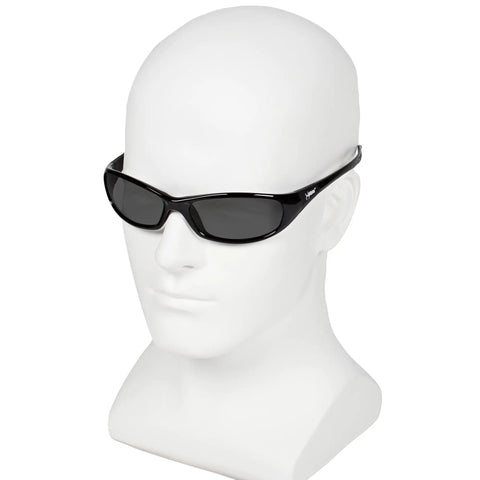 V40 Hellraiser Safety Eyewear With Sunglass Style Frame And Lightweight Flexible Design on mannequin head, side view
