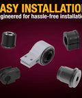 Front Stabilizer Bar Bushing Kit For GM Full-Size Trucks And SUVs Fits Escalade 07-20 components with easy installation text