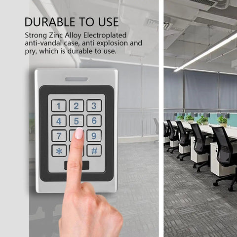 Three Mode Access Control System With Card Or PIN Or Both For External And Internal Security Rugged Metal Housing Office