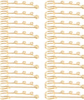 Top Shelf Loop Safety Pin Brooch Set Of Twenty Pieces Electroplated In Rich Golden Tone For Sweaters Coats And Jackets Featuring Reliable Non Slip Clasp, view of 20 golden safety pins, each polished and looped.
