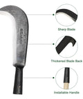 22 Inch Steel Machete For Heavy Duty Yard Work And Tree Cutting Beast Ready All Purpose Garden Clearing Tool With Wooden Handle