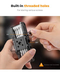 Folding Hex Key Set With Screwdrivers 10 In 1 Pocket Multi Tool For Home Garage And DIY Includes Six Hex Wrenches 2.0 2.5 3 4 5 Three Sixteenth Inch And Four Screwdrivers Torx T25 Phillips SL7 And Flathead Plus Spare Screw Holes threaded holes 1/4 and 3/8 inch