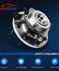 Front Wheel Hub And Bearing Assembly Compatible With 2011 2020 Chevrolet Silverado 2500 HD 3500 HD And GMC Sierra 2500 HD 3500 HD 4WD 8 Lug With ABS Beefed Up Heavy Duty Replacement Upgrade For Tough Truck Builds shown in a close-up view with visible ABS sensor.
