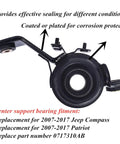 Heavy Duty Drive Shaft Center Support Bearing For 2007 Through 2017 Jeep Compass Patriot showing rubber steel core and mounting brackets.