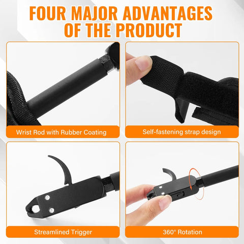 Four advantages of Third Gen Compound Bow Release With 360 Degree Rotatable Wrist Ambidextrous Archery Release detailed.