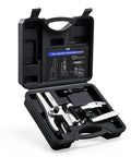 Orion Motor Tech 3-piece ball joint and pitman arm puller set in a black plastic case, front-angle view