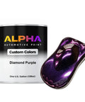 Slick Purple Automotive Basecoat Midcoat Paint Includes One Full Gallon Ready To Spray with Diamond Purple sample and can.