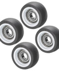 Tough As Nails TPE Rollers 4 Pack With 608ZZ Bearings black wheels for cabinets and conveyors, smooth gliding design.