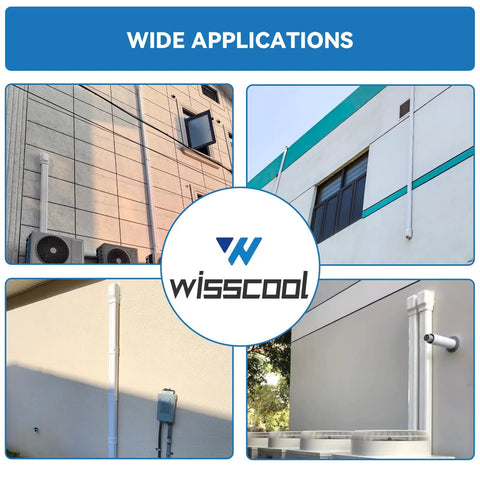 Hella Tough Pvc Line Set Cover For Mini Split Ac Systems Bold White Finish painted on exterior walls showing wide applications.