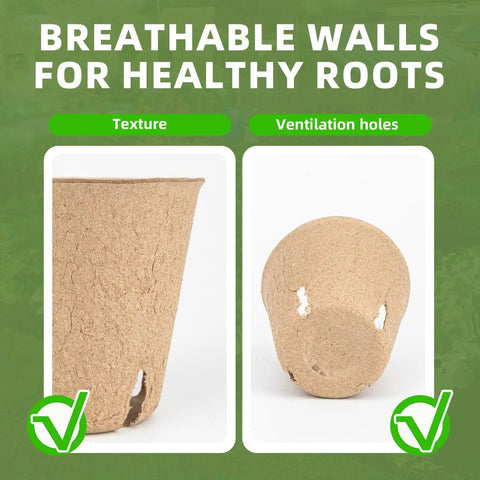 Biodegradable Seed Starter Pots Kit With 70 Plant Labels And 70 Pcs 3.15 Inch Peat Pots With Drainage Holes For Seedlings.