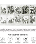 Dope Hex Screws Kit With 304 Stainless Steel Internal Drive Cup Point Headless Set Screws For Door Handles visible in organizer box