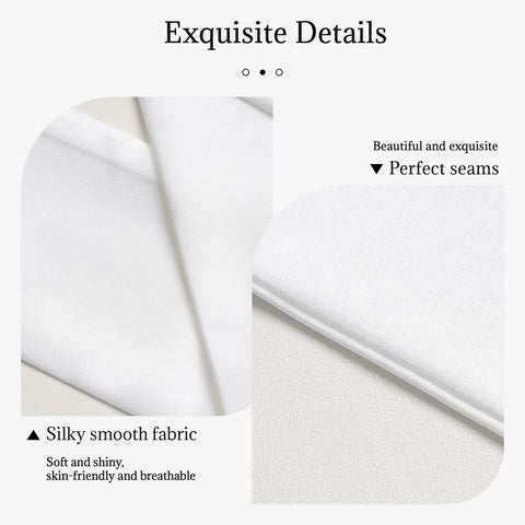 Exquisite details of Stylish Lightweight Headband Scarf For Women, 4in1 in silky smooth white polyester fabric.