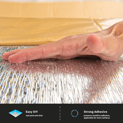Hand applying Peel And Stick Faux Brick 3D Wall Panels 10 Pack 52.5 Sq Ft In Gray Brown, emphasizing easy DIY installation.