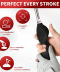Silicone Full Coverage Golf Swing Grip Trainer For Right Handed Golfers That Corrects Grip Posture shown with club grip detail