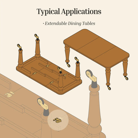 Rock Solid Brass Table Leaf Locks Pack Of Two Heavy Duty Extension Dining Latches for typical applications on extendable dining tables.