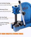 Heavy Duty Manual Arbor Press Rock Solid Cast Iron Desktop Punch Machine with a smooth lever for small-scale tasks.