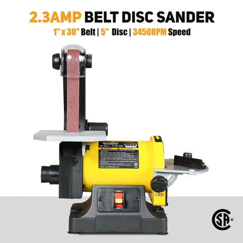 Beast Belt And Disc Sander For Woodworking 1x30 Belt And 5 Disc Upgraded Pro Model with Direct Drive Motor and 3450 RPM Disc