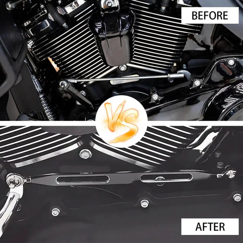 Harley Davidson Shifter Linkage Replacement For Touring Models 1980 To 2024 Street Glide Electra Glide Road King Softail Dyna Road Glide Tri Glide Easy Install And Ready To Go Gear Shift Linkage before and after on V-twin engine